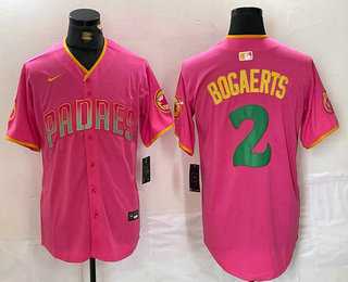 Men%27s San Diego Padres #2 Xander Bogaerts Pink Fashion Baseball Jersey